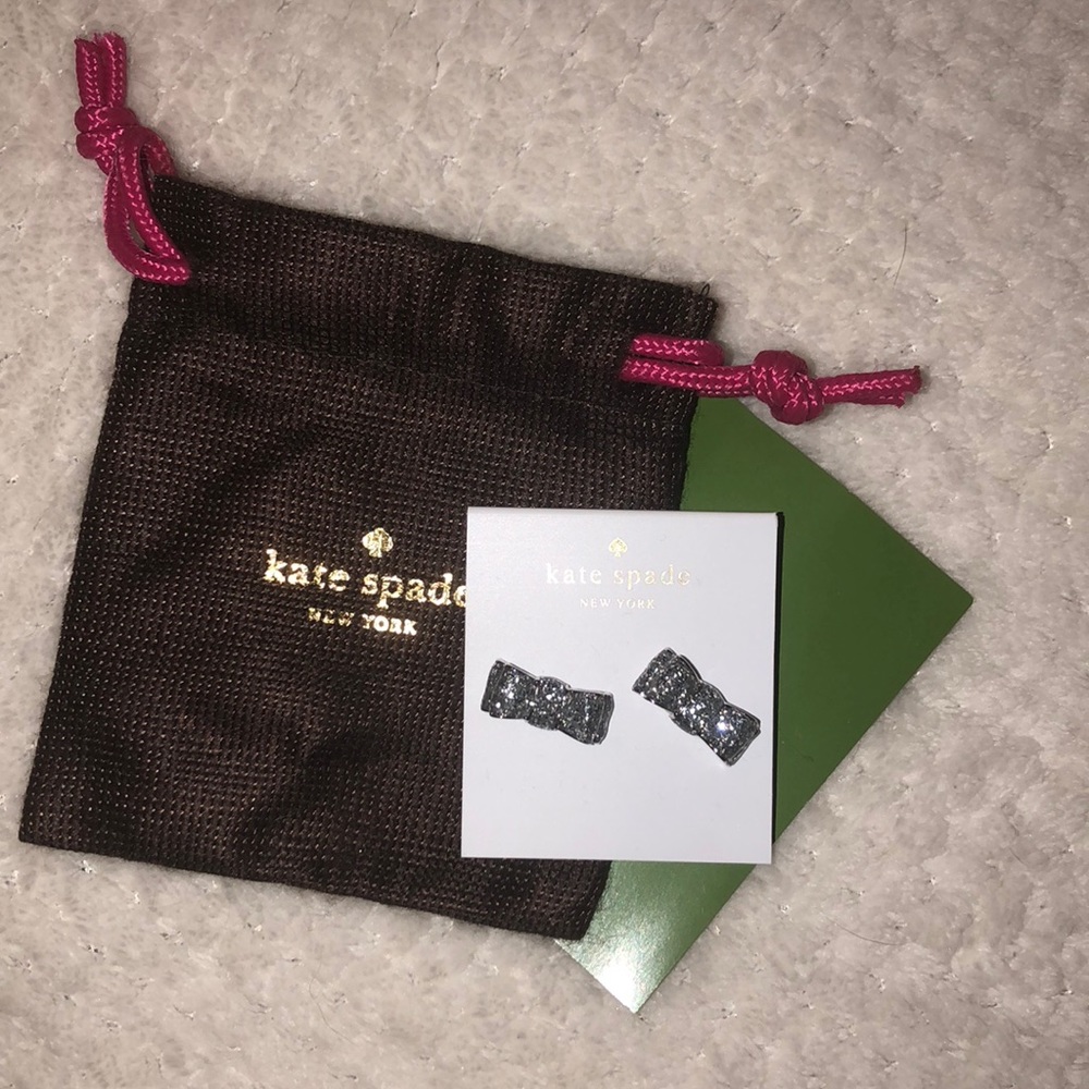 Kate spade silver bow ear rings